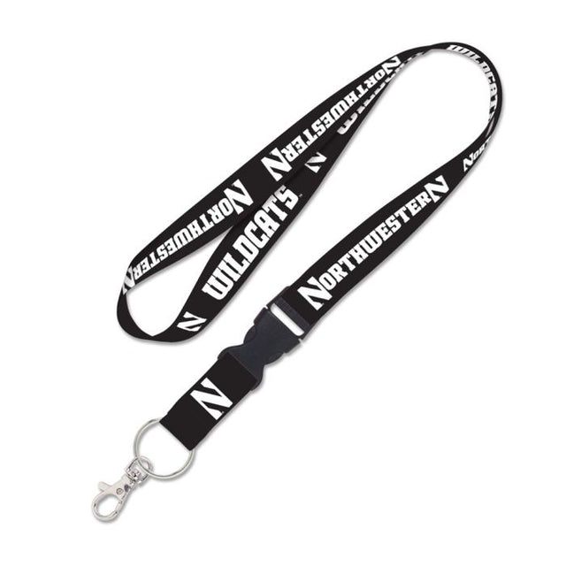 Northwestern Wildcats BLACKOUT Lanyard w/detachable buckle 1"