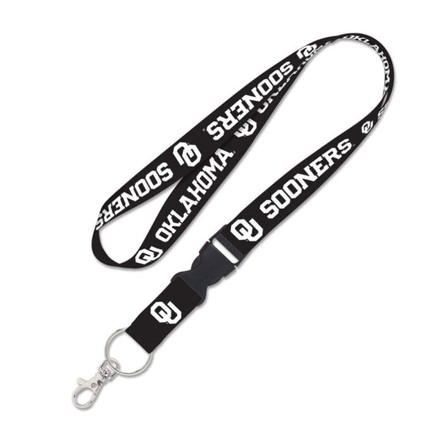 Oklahoma Sooners BLACKOUT Lanyard w/detachable buckle 1"