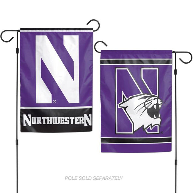 Banderas de jardín de los Northwestern Wildcats, de 2 lados, 12,5" x 18"