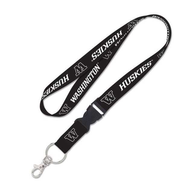 Washington Huskies BLACKOUT Lanyard w/detachable buckle 1"