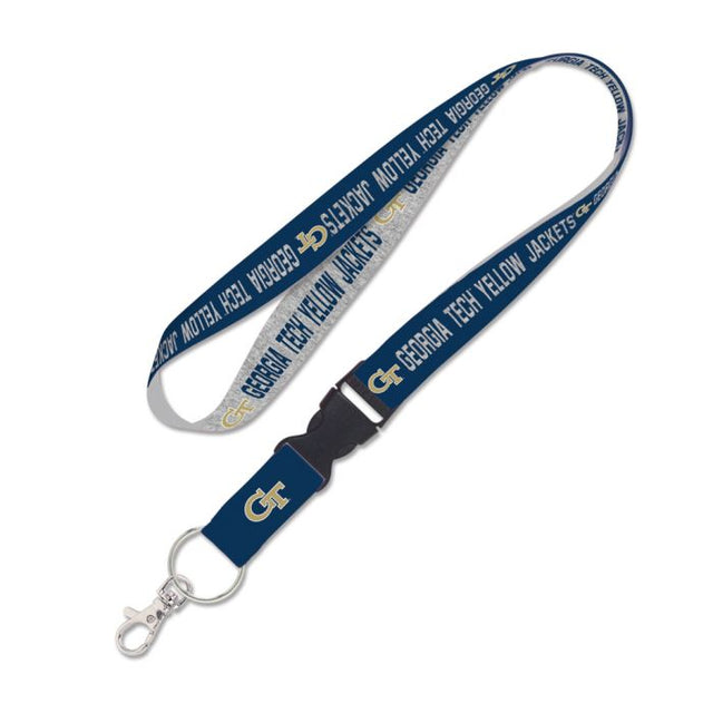 Georgia Tech Yellow Jackets HEATHERED Lanyard w/detachable buckle 1"