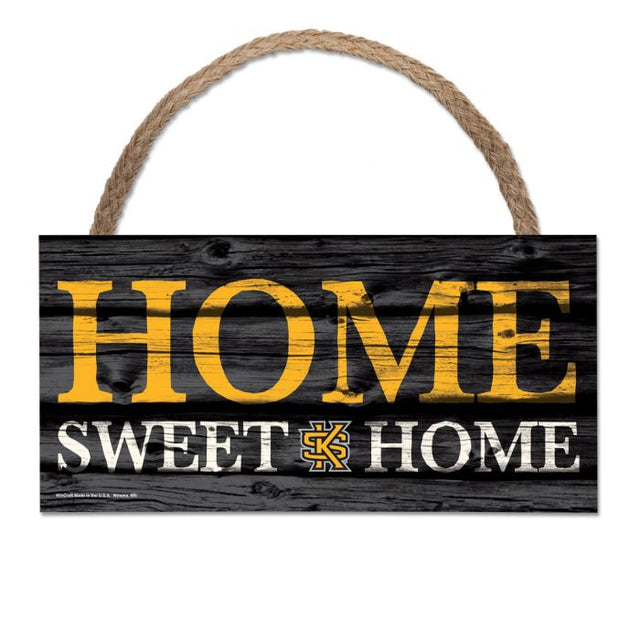 Kennesaw State Owls Wood Sign w/Rope 5" x 10"