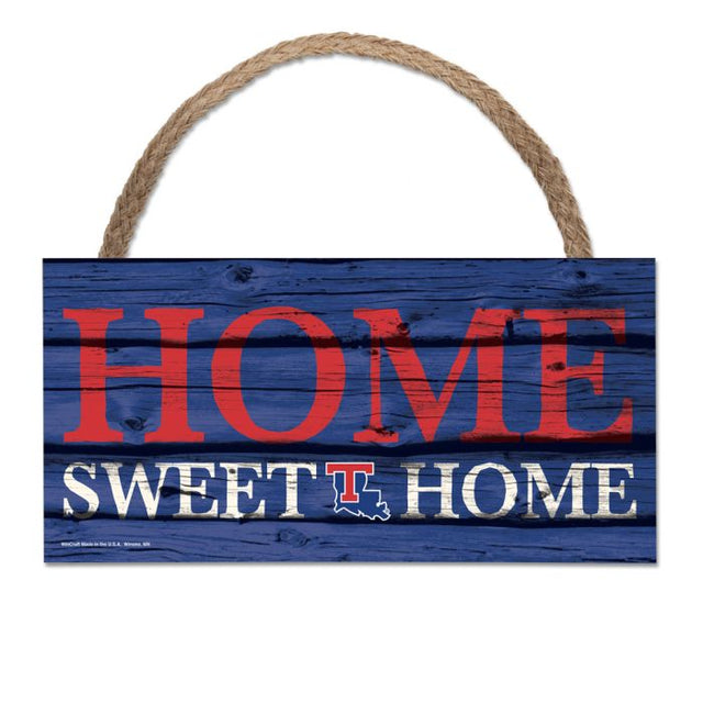 Louisiana Tech Bulldogs Wood Sign w/Rope 5" x 10"