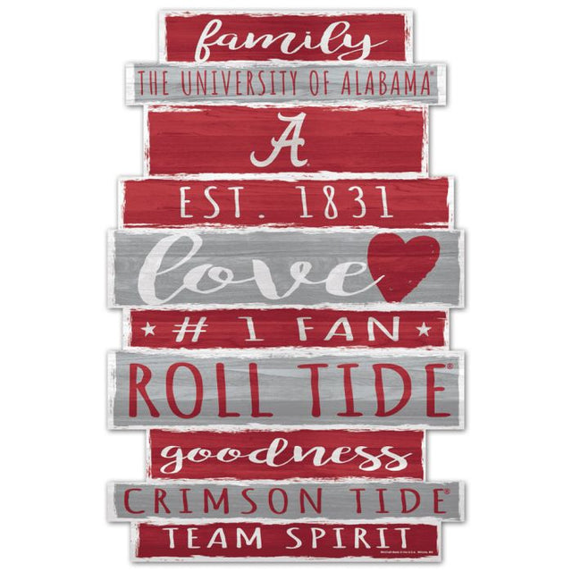 Alabama Crimson Tide Wood Sign 11" x 17" 1/4" thick