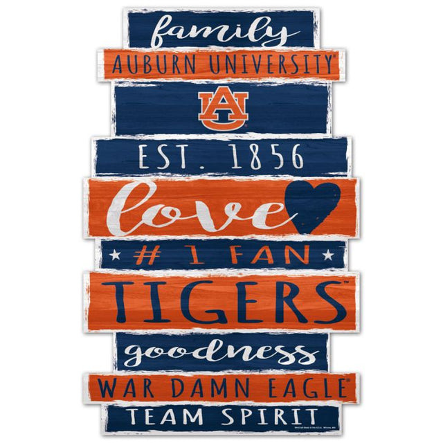 Letrero de madera de los Auburn Tigers, 11" x 17", 1/4" de grosor