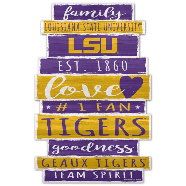 LSU Tigers Wood Sign 11" x 17" 1/4" thick