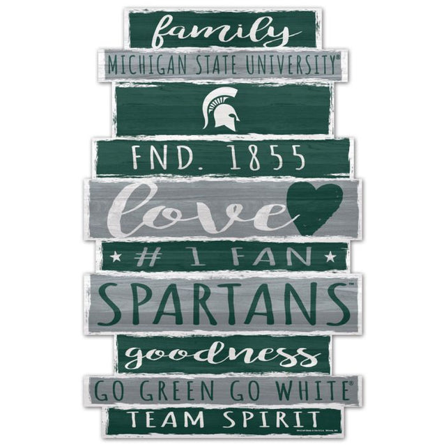 Michigan State Spartans Wood Sign 11" x 17" 1/4" thick