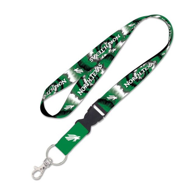 North Texas Mean Green TIE DYE Lanyard w/detachable buckle 1"