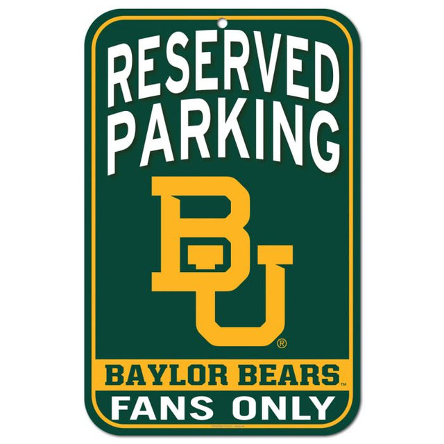 Baylor Bears RESERVED PARKING/ FANS ONLY Plastic Sign 11" x 17"