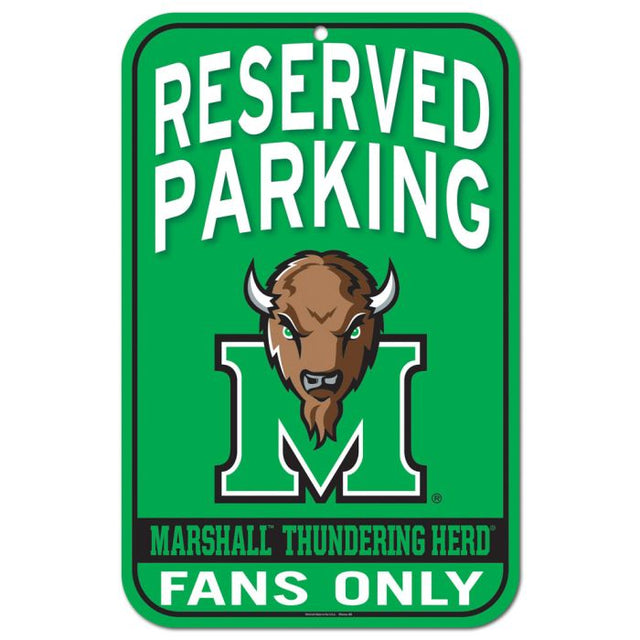 Marshall Thundering Herd RESERVED PARKING/FANS ONLY Plastic Sign 11" x 17"