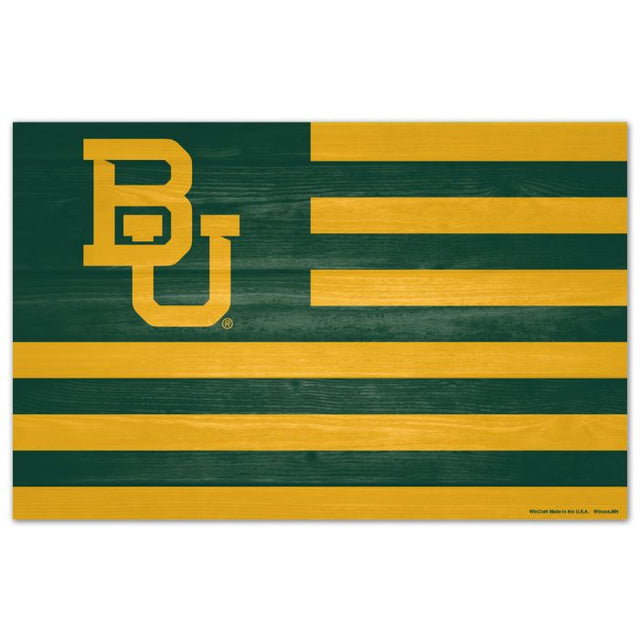 Baylor Bears AMERICANA Wood Sign 11" x 17" 1/4" thick