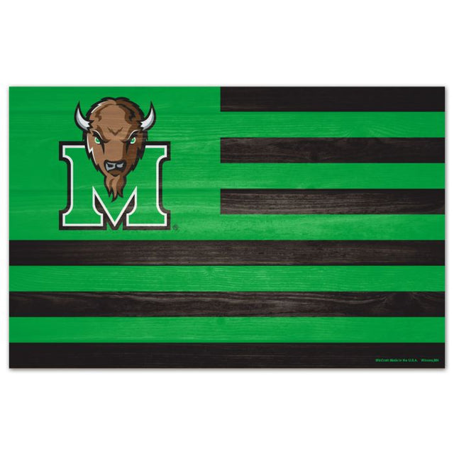 Marshall Thundering Herd AMERICANA Wood Sign 11" x 17" 1/4" thick