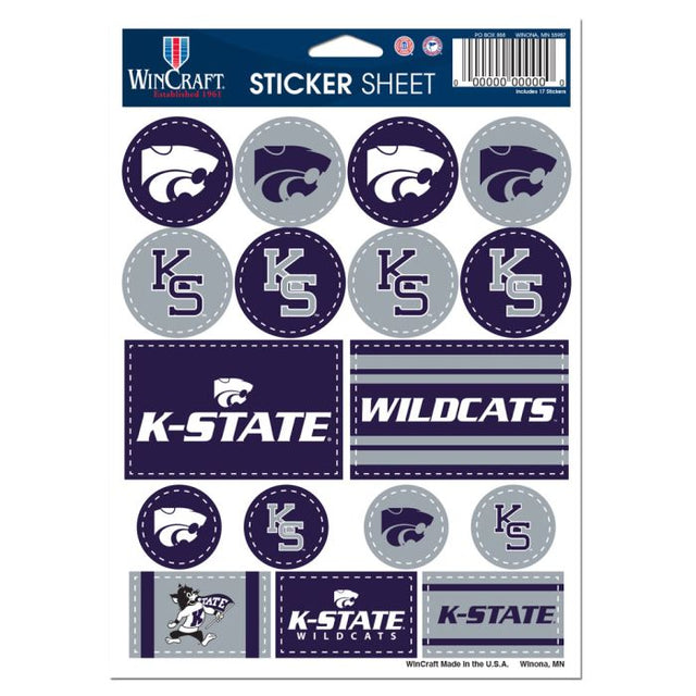 Kansas State Wildcats Vinyl Sticker Sheet 5" x 7"