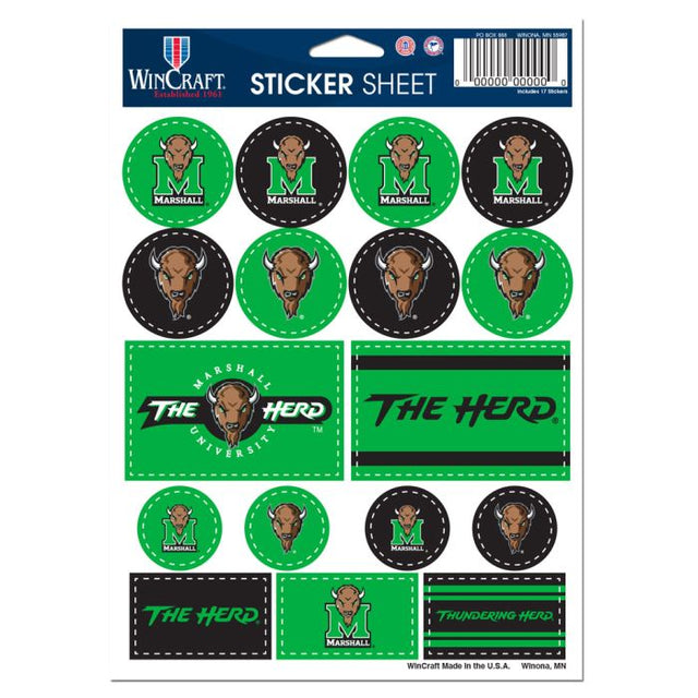 Marshall Thundering Herd Vinyl Sticker Sheet 5" x 7"