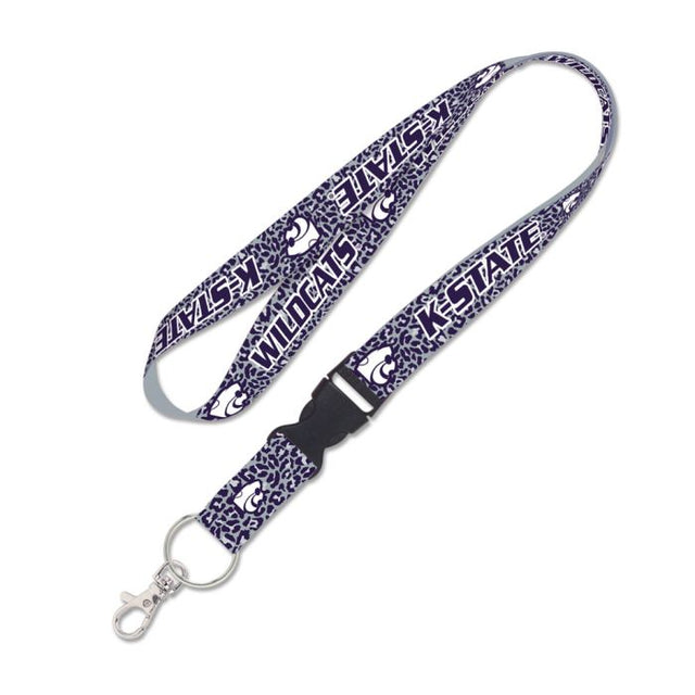 Kansas State Wildcats LEOPARD PRINT Lanyard w/detachable buckle 1"