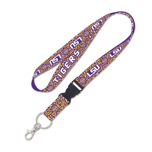 LSU Tigers LEOPARD PRINT Lanyard w/detachable buckle 1"