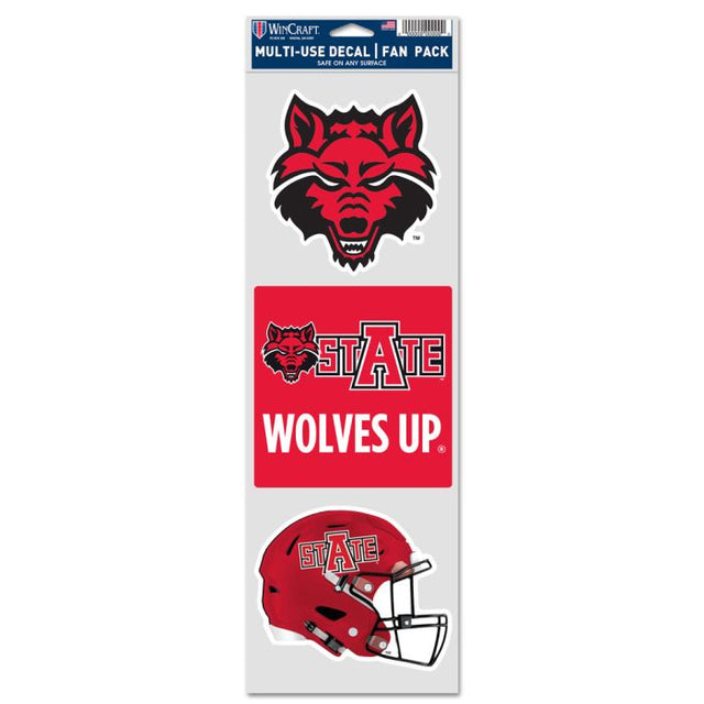 Arkansas State Red Wolves Fan Decals 3.75" x 12"