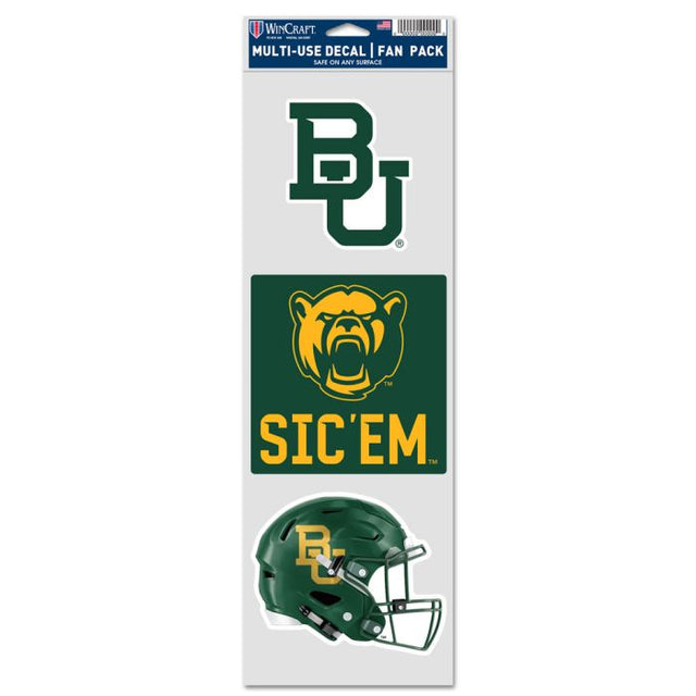 Baylor Bears Fan Decals 3.75" x 12"