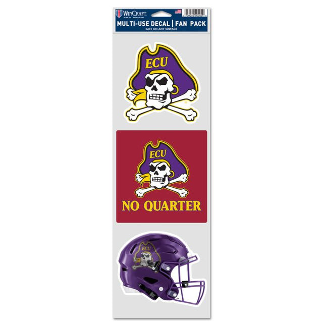 Calcomanías para fanáticos de los Piratas de East Carolina de 3,75" x 12"