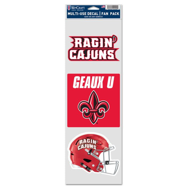 Luisiana - Calcomanías para fanáticos de los Lafayette Ragin Cajuns de 3,75" x 12"