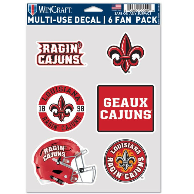 Luisiana - Paquete de 6 abanicos multiusos Lafayette Ragin Cajuns