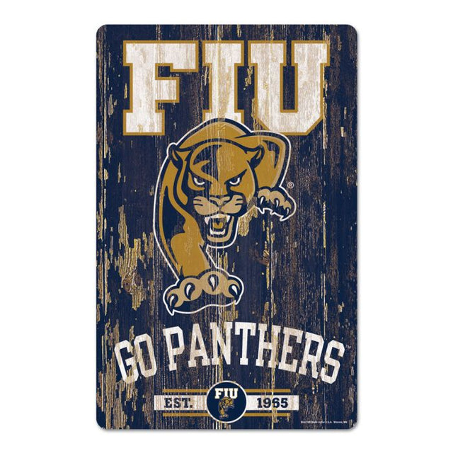 Florida International Panthers SLOGAN Wood Sign 11" x 17" 1/4" thick