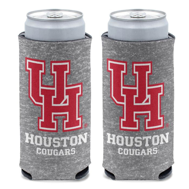 Enfriador de latas delgado de 12 oz con acabado gris jaspeado de los Houston Cougars