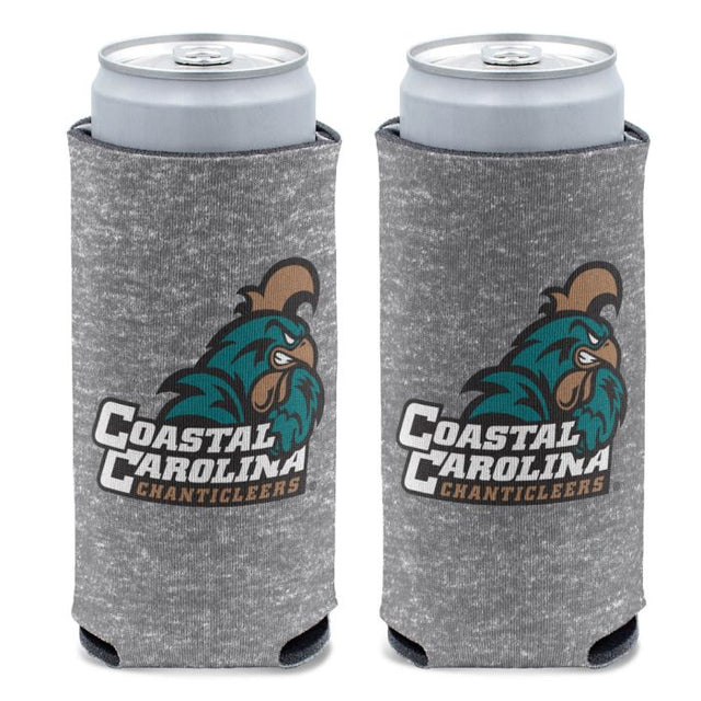 Enfriador de latas delgado de 12 oz con acabado gris jaspeado de Coastal Carolina Chanticleers