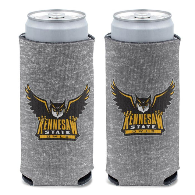 Enfriador de latas delgado de 12 oz con acabado gris jaspeado de los Kennesaw State Owls