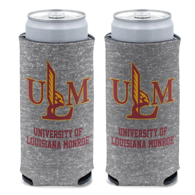 Louisiana - Monroe War Hawks - Enfriador de latas delgado de 12 oz en color gris jaspeado