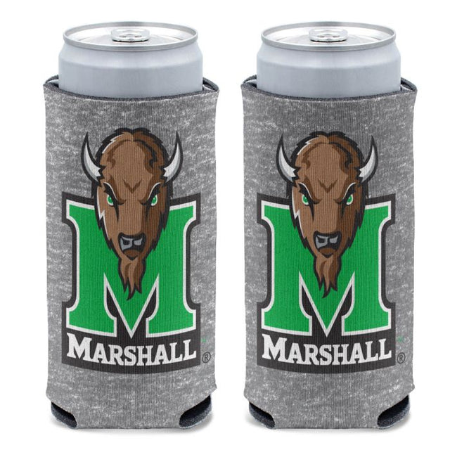 Marshall Thundering Herd 灰色混色 12 盎司超薄罐装冷藏箱