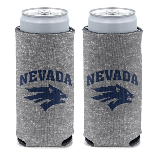 Enfriador de latas delgado de 12 oz color gris jaspeado de Nevada Wolf Pack