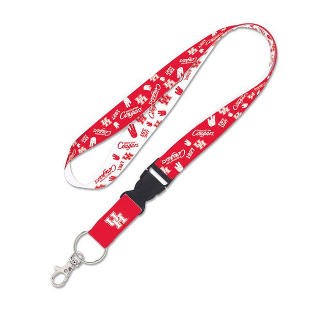 Houston Cougars SCATTERPRINT Lanyard w/detachable buckle 1"