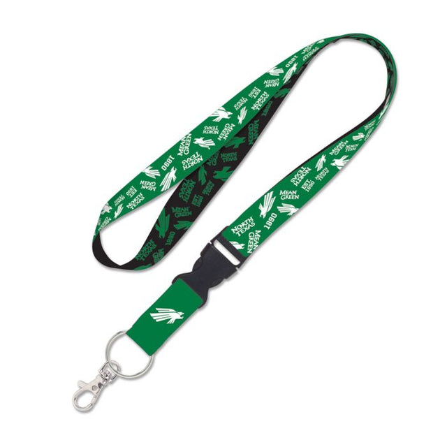 North Texas Mean Green SCATTERPRINT Lanyard w/detachable buckle 1"