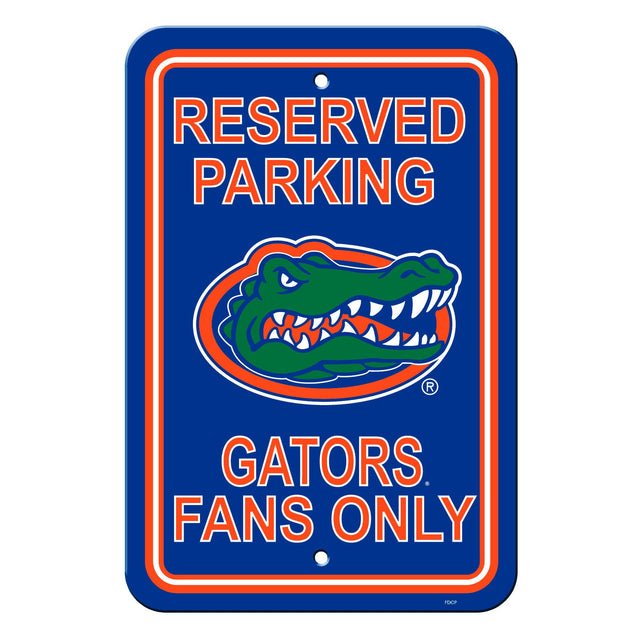 Letrero de plástico de Florida Gators de 12 x 18, estilo estacionamiento reservado CO