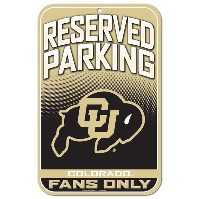 Colorado Buffaloes Reserved Parking Plastic Sign 11" x 17"