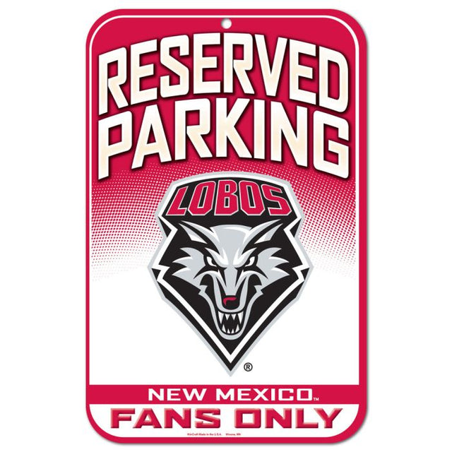 New Mexico Lobos Reserved Parking Plastic Sign 11" x 17"