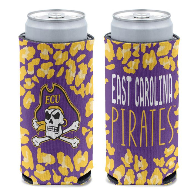 Enfriador de latas delgadas LEOPARD de 12 oz de East Carolina Pirates