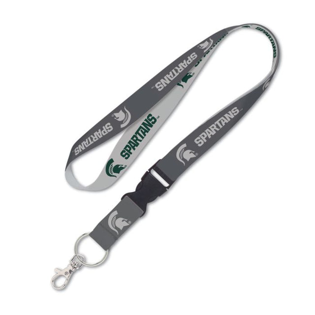 Michigan State Spartans CHARCOAL Lanyard w/detachable buckle 1"