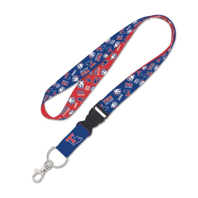 Louisiana Tech Bulldogs SCATTERPRINT Lanyard w/detachable buckle 1"