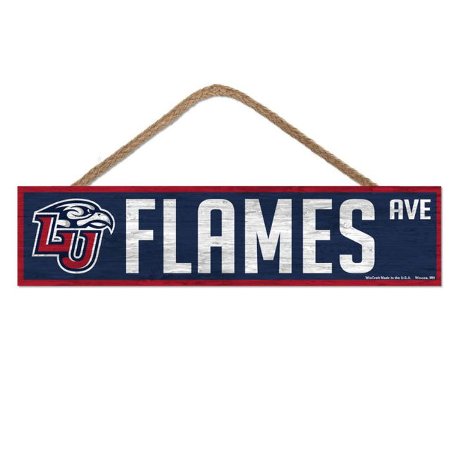 Liberty Flames Wood Sign-with Rope 4" x 17"