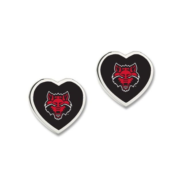 Arkansas State Red Wolves HEART EARRINGS Earrings w/3D Heart