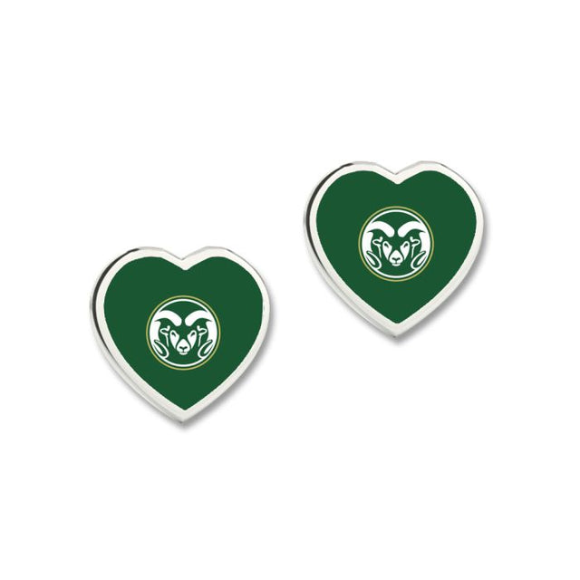 PENDIENTES DE CORAZÓN DE LOS RACERS DE COLORADO STATE PENDIENTES CON CORAZÓN EN 3D