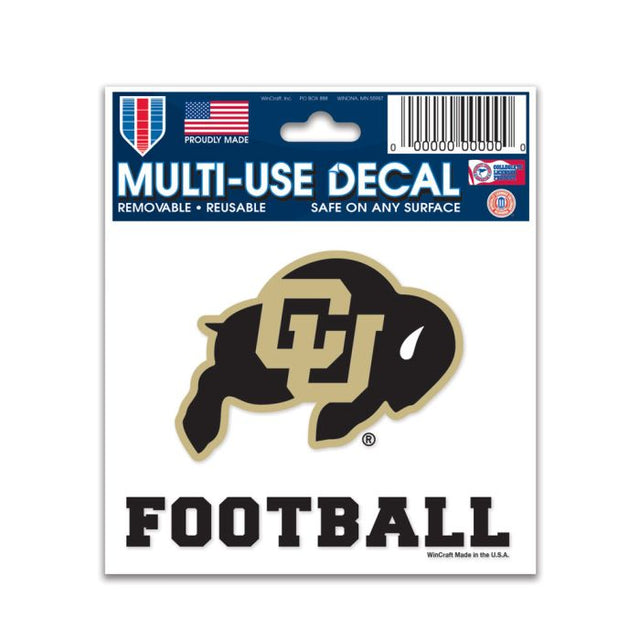 Calcomanía multiusos de FÚTBOL de los Colorado Buffaloes, 3" x 4"