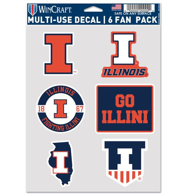 Illinois Fighting Illini Multi Use 6 FAN PACK