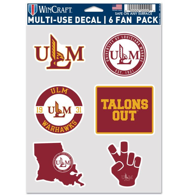 Louisiana - Monroe War Hawks Multi Use 6 FAN PACK