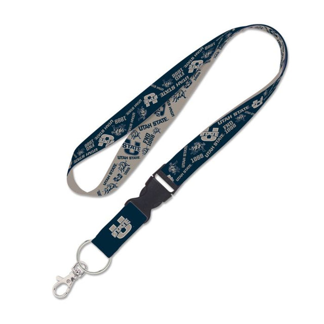 Utah State Aggies SCATTER Lanyard w/detachable buckle 1"