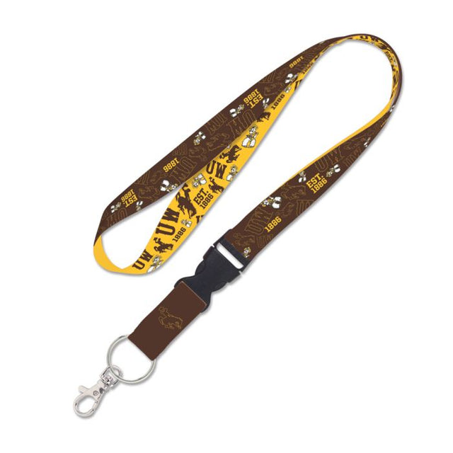 Wyoming Cowboys SCATTER Lanyard w/detachable buckle 1"