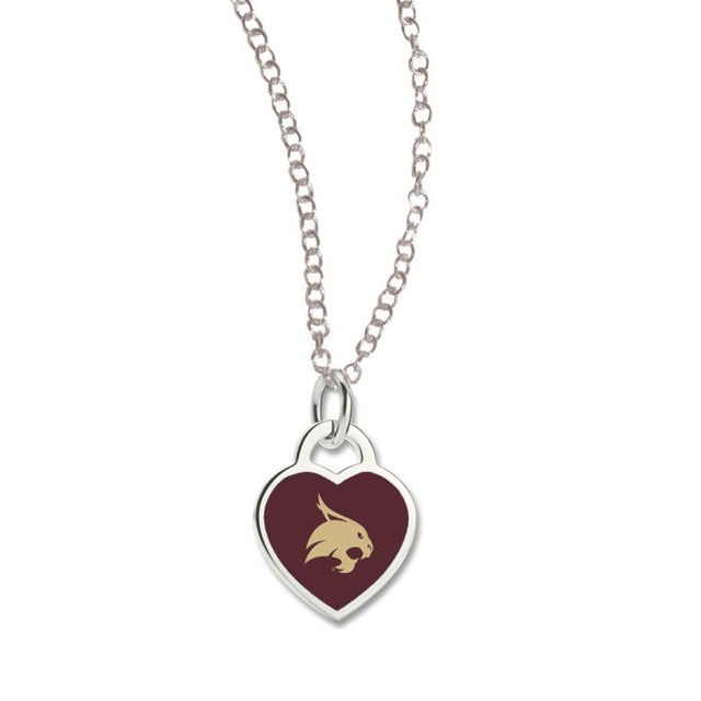 Texas State Bobcats Necklace w/3D Heart