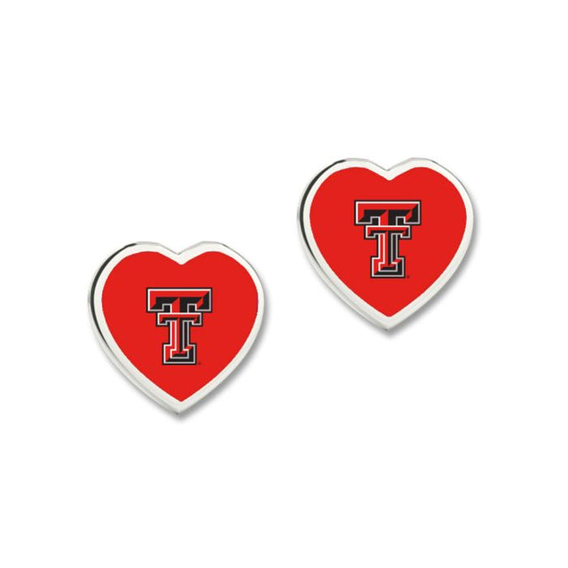 Pendientes de los Texas Tech Red Raiders con corazón en 3D